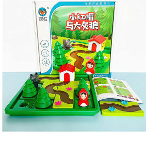 หนูน้อยหมวกแดงและหมาป่าสีเทาขนาดใหญ่โต๊ะเกมเด็กการศึกษา Logic Thinking การฝึกอบรมความเข้มข้นของเล่นสําหรับ 4-8 ปี