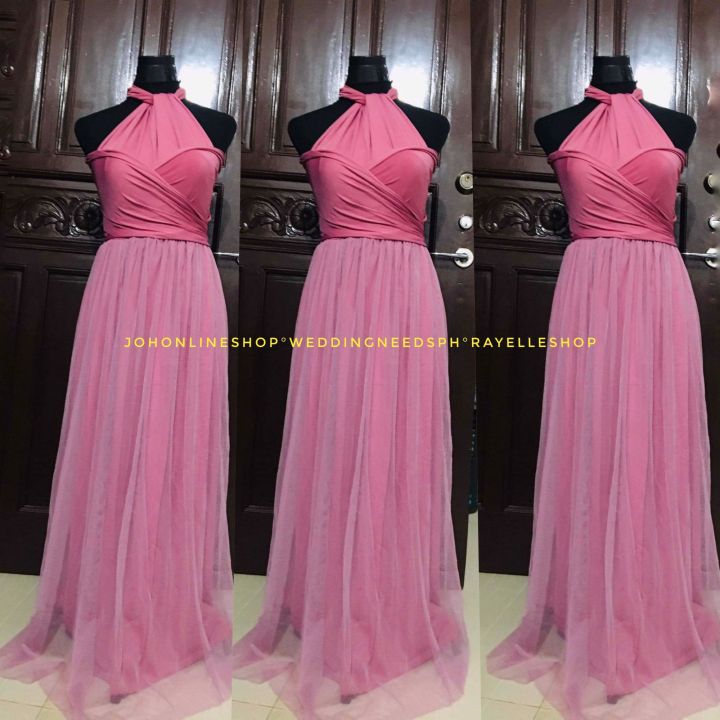 old rose infinity dress with tulle Lazada PH