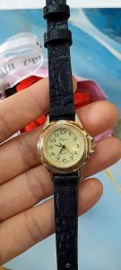 Đồng hồ nữ papini mặt vàng dây da đen second hand si nhật- đã qua sử dụng