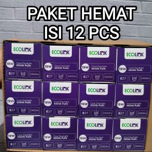 ( PAKET HEMAT ISI 12 PCS ) Ecolink Lampu Bohlam LED Bulb 19W 19 WATT Cahaya Putih Bergaransi 1 Tahun BAGUS KUALITAS TERBAIK