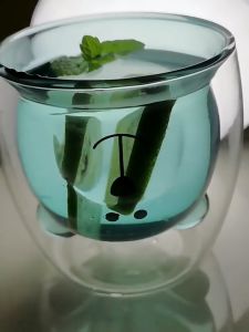 Myelement Bear Mugs Cute Mugs Coffee Cup Double Wall Insulated Glass Espresso Cups for Birthday Christmas Valentines Day