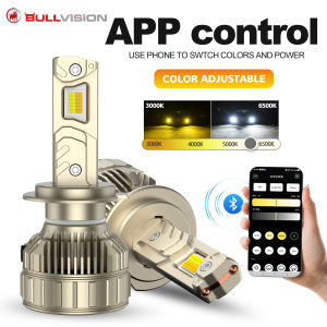 H7 Bluetooth APP Control Car Headlight H4 Mini Turbo Headlight H1 H11 9005 HB3 9006 HB4 LED Car Light 3000K 4300K 6000K 3 Colors