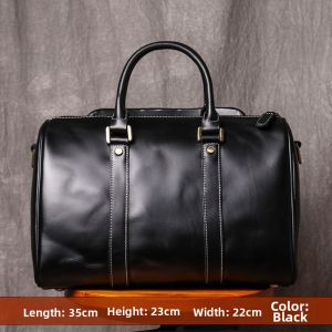 BOLIAO | Full-Grain Leather Big Capacity Business Casual Mens Tote Bag