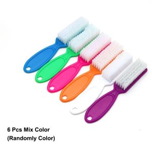 4/6/12 Pcs Color Nail Brush Cleaning Brush Plastic Handle Grip Multifunctional Brush Clean Scrubbing Pedicure For Toes Manicure