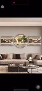 Tranh Bộ 3 Tranh Tráng Gương Phong Cách Hiện Đại Tranh Phong Cảnh Phù Hợp Với Mọi Không Gian