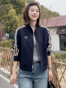 Blue Short Womens Baseball Jacket