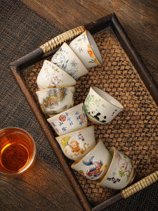 Ruyao Tea Cup Ceramics for Brewing Tea Home Use Single Cup Gongfu Tea Set Small Tea Bowl Incense Cup Vintage Chinese Style