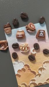 Coffee Desserts Simulated Food Refrigerator Magnets Coffee Bean Sticker Fridge Magnet DIY Home Decor