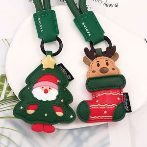 Móc Khóa Hình Ông Già Noel Tuần Lộc Giáng Sinh Hoạt Hình 3D Dễ Thương Mặt Dây Chuyền Trang Trí Túi Xách Nữ Quà Tặng Ngày Lễ Khóa Kim Loại Hình Chữ O