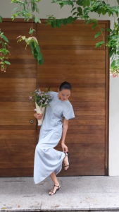 Đầm xếp ly tay rơi tự do | Mauve Pleated dress