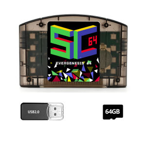SC64 N64 Flash Cart 11000 in 1 For Nintendo 64 Console With 64GB TF Card Support 64DD Games Multi‑Region Retro Game Card