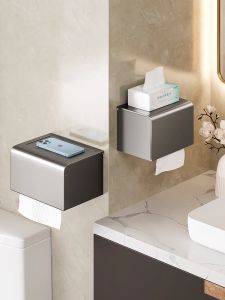 ชั้นวางกระดาษชำระในห้องน้ำแบบติดผนัง ไม่ต้องเจาะ ป้องกันน้ำ เรียบหรู สไตล์ยุโรป แบรนด์ Bahtian Kitchen Utensils