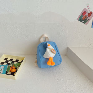 Cute Cartoon Canvas Backpack for Kindergarten Boys And Girls Mini Dual-Shoulder Bag Fashionable New Style Childrens Bookbag
