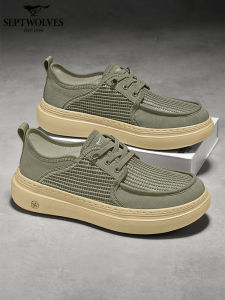 SEPTWOLVES | Breathable Soft Insole Height Increasing Retro Style Versatile Casual Shoes