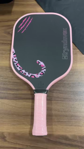(COD)kryndavox Professional-grade double-sided Pickleball T700 carbon fiber Pink Panther racket 16mm thick with frosted surface protective side strips and a large racket face