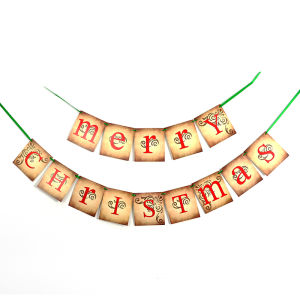 (ชุด1ชิ้น) 13.5*15ซม. ธงฉากต้นไม้คริสต์มาสย้อนยุคอุปกรณ์ตกแต่งดึงสุขสันต์ธงประดับวันคริสมาสปาร์ตี้งานเทศกาล DIY