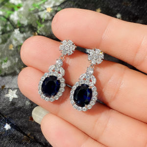 Huitan Dazzling CZ Dangle Earrings for Women Engagement Wedding Party Elegant Ladys Earrings Anniversary Gift Statement Jewelry