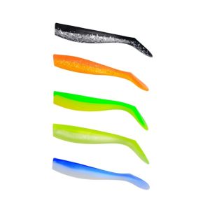 5pcs Fishing Lure Silicone Baits2.4g4g Soft Crazy Paddle Tail Sea Eel Lifelike Shad for Bass Pike Trout Fishing Lure Accessories