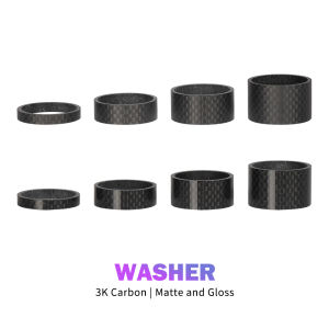 TOSEEK MTB Road Bike Bicycle Headset Stem 5/10/15/20MM Carbon Fiber Washer 1-1/8" 28.6mm Stem Front Fork Adjustment Spacer Parts