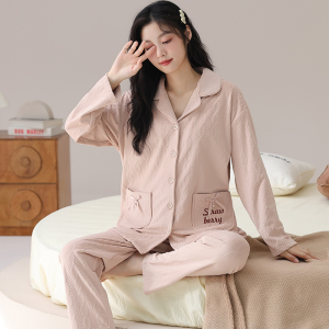 Cat Lady Coral Fleece Lined Thickened Warm Autumn Winter Womens Sleepwear Home Clothes Short Sleeve round Neck Print Design