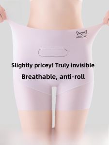 miiow | MiiOW Womens Safety Pants Thin Ice Silk No Trace Abdomen Control Base Layer Shorts Three-In-One Summer New Arrival High Waist Three-Quarter Length