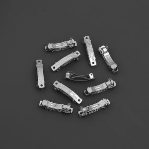 10pcs/lot Silver Metal Three-Part French Barrette Blank Iron Spring Hair Clip Base for DIY Jewelry Making Bow Hair Accessories