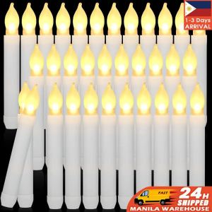 10pcs LED Long Candle Light Flame Lamp / Battery Powered Flameless Electronic Candles Party Table Decor / Electronic Candle Light