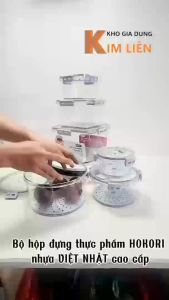 Bộ 3 Hộp Đựng Thực Phẩm trong suốt Tròn Có Khay Thoát Nước Hokori Chính Hãng