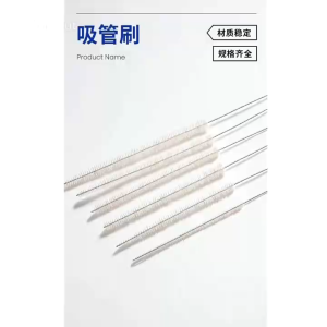 吸管刷 with bristles on metal handles for cleaning. Material stable and specifications complete.