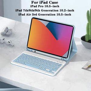 Keyboard Case for iPad 9th 8th 7th Generation 10.2 inchiPad Air 3rd/iPad Pro 10.5"Detachable Keyboard Cover with Pencil Holder