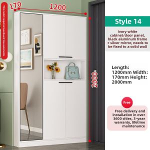 XUEPENG | Slim Nordic Style Shoe Cabinet and Coat Rack with Dressing Mirror