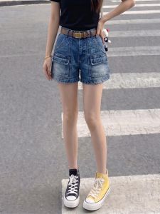 AIYITI | American Work Style Plus Size Denim Shorts For Short Girls Broad Leg