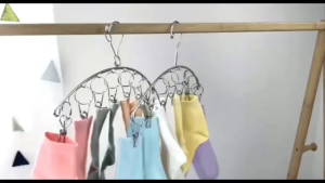 10/20 Clips Stainless Steel Laundry Drying Rack Clothes Hanger with Windproof Socks Bras Hats Shoes 