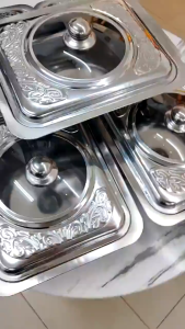 Home2U🏡 5 Set 34x28 BUFFET EMBOSSED /BUFFET TRAY SET / BUFFET FOOD TRAY / SERVING TRAY /FOOD PAN KENDURI SET