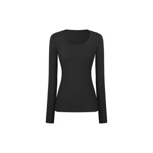Four Color Light Fluffy Round Neck Slim Fit Long Sleeve Top