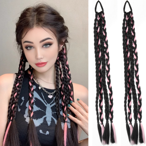 Synthetic 18inch/20inch Boxing Braid Long Hair Ponytail Braid Sweet Cool Dirty Braid Long Braid Color Fried Dough Twists Braid