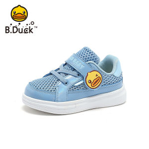 รองเท้าเด็ก B.Duck รองเท้าผ้าใบระบายอากาศได้ดี สไตล์ลำลอง สำหรับเด็กชายและเด็กหญิง รองเท้าผ้าใบสีขาวแบบสวมสบายสำหรับฤดูร้อน