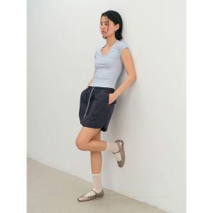 SHEITAOZI | Elastic High-Waist Retro American Slimming Short Skirt