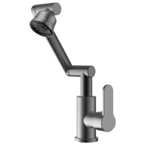 Bathroom Sink Faucet 304 Stainless Steel 1080° Rotating Lifting Faucet 4 Modes Multi-Function Sink Faucet