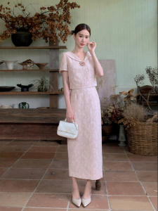 XXNING | Elegant French Style Turn-Down Collar Floral Two-Piece Set