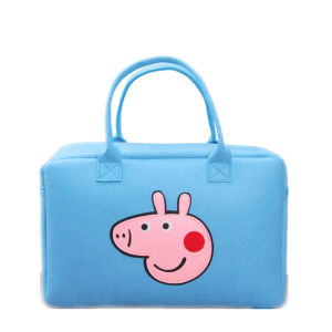 กระเป๋าถือผ้าฟูนุ่มลายการ์ตูนขนาดใหญ่ กระเป๋าใส่ของสำหรับเดินทางแบบลำลอง กระเป๋าสะพายไหล่แบบหนังสีสันสดใส กระเป๋าถือแบบมีซิป