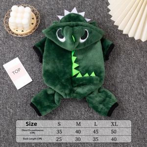 Thickened Transformation Costume Dog Clothes Cute Monster Onesie Yorkie Bichon Corgi Cartoon Padded Overalls Pet Clothing