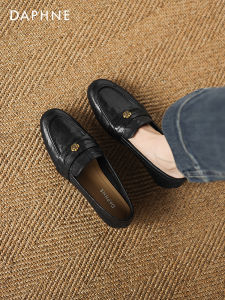 Daphne Soft Bottom Loafers Womens Commuter Style Retro British Flats Fashion Single Shoes Comfortable Casual round Toe