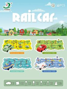🔥🔥 Perfect Gift for Kids! Puzzle Rail Track Car Play DIY Assembling Electric Trolley Childrens Educational Puzzle Track Car Play Set for Kids Ages 3+