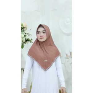 Hijab Instan Tiara Picot kotak Zaahirah Hijab Motif Kotak By Asshollu