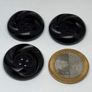 Giant Button #8965 | 3pcs. Black Big Buttons 30mm DIY Craft Sewing by Lucky888zon