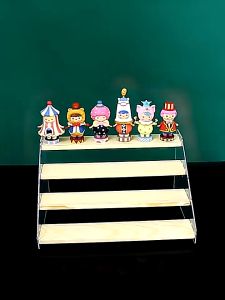 Wood Display Stand Figure Display Rack Storage Shelf Holder Makeup Organizer Dessert Display Pendirian Paparan Akrilik