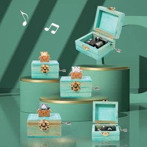 Đồ Trang Trí Nhà Phong Cách Bắc Âu Bằng Gỗ Thủ Công Cho Bạn Bè Quà Tặng Sinh Nhật Quà Tặng Lễ Hội Nhạc Hộp Gió Thành Phố