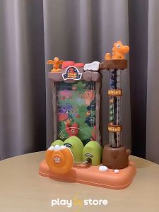 𝗥𝗘𝗔𝗗𝗬 𝗦𝗧𝗢𝗖𝗞 Dinosaur Bean Ball Catcher Game Catching Ball Machine Pinball Game Educational Toy Child Reaction Training