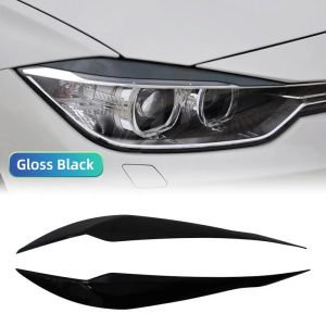2Pcs F30 Headlight Cover Eyelid Gloss Black Eyebrow For BMW F30 Saloon 2012 to 2018 ABS Plastic Headlight Eyebrow